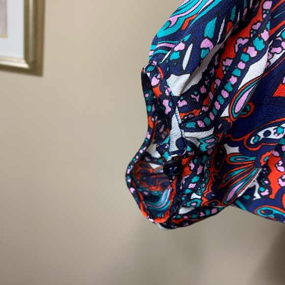 Talbots Vibrant Paisley Top - Picture 5 of 7